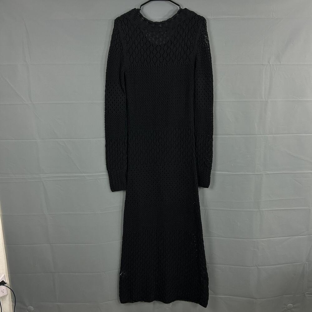 Free People Dress Large Dia Crochet Maxi Open Knit Boho Chic Summer Whimsigoth - Picture 6 of 11